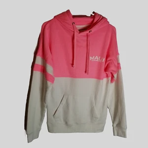 Sudadera con Capucha Aloha Hawaii Para Mujer Mediana Rosa Blanca Sudadera con Capucha Big Spellout - Imagen 1 de 8
