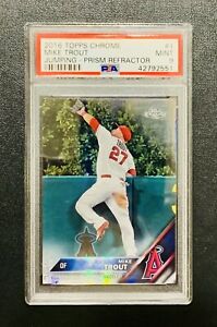2016 Topps Chrome Baseball Mike Trout #1 Jumping Prism Refractor PSA 9 Angels
