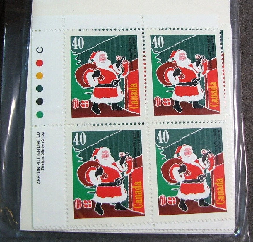 Canada Inscription  Block Stamp Scott# 1339 Santa Claus (note)1991 MNH L530 - Image 1 of 1