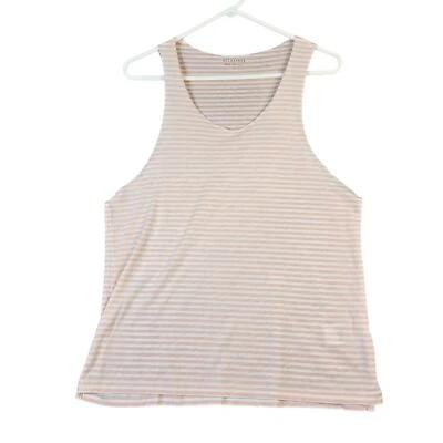 Camiseta sin mangas All Saints Noah para mujer mediana dobladillo crudo a rayas ligera sin mangas  Foto 1 de 4