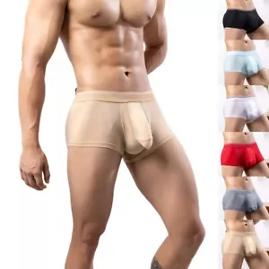 1,4 Pack Mens Boxer Shorts Briefs Underwear Bulge Pouch Breathable Soft Trunks - Picture 1 of 67