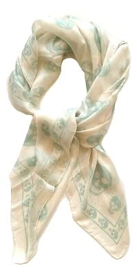 ALEXANDER MCQUEEN sciarpa foulard kefiah donna in chiffon di seta 110640 9263 - Immagine 1 di 3