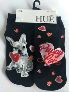 Hue Women's Footsie Ankle Socks Puppy Love Black One Size - Picture 1 of 3