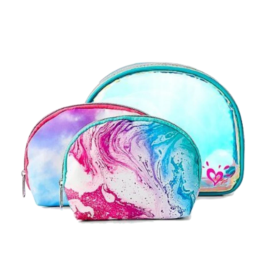 Justice Trio Tie Dye Holo Travel Cosmetic Pouch Bag - Image 1 of 1