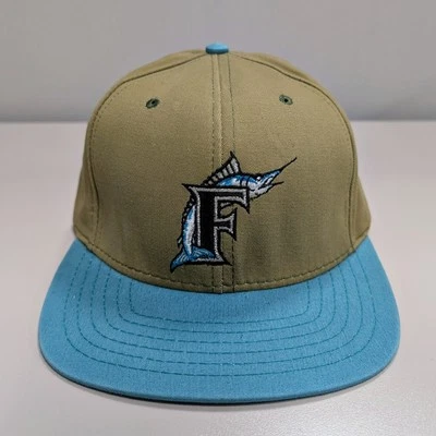 New 90s Vintage American Needle Hat MLB Florida Marlins Strapback Cap — 第 1/4 张图片