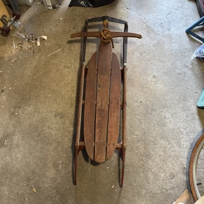 Vintage Flexible Flyer Airline Junior No. 251H Wooden Sled – Classic Steerable S - Image 1 of 4