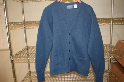 Pendleton 100% Virgin Wool Cardigan Sweater Usa Shrunken ? Tag Lg Fits Small S/M - Image 1 of 4