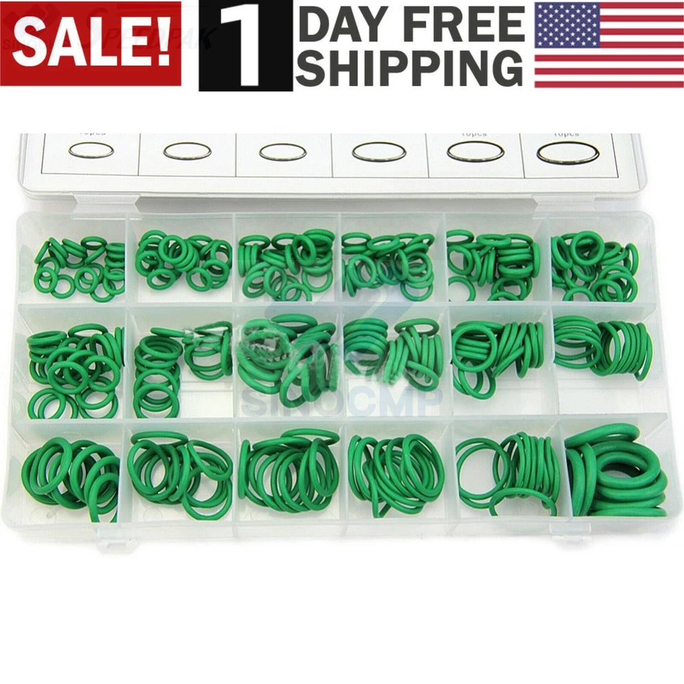 Juego de 270 piezas de juntas tóricas de sello verde para automóvil kit surtido de lavadora de goma aire acondicionado Foto 1 de 4