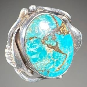 ✨Vintage Southwestern Sterling Silber Türkis Ring Größe 8 ✨ - Bild 1 von 11