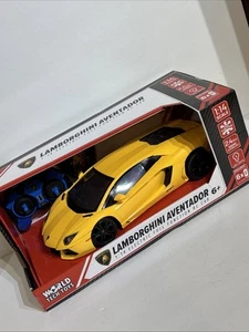 World Tech Toys Lamborghini Aventador RC Remote Car Full Function New Yellow - Picture 1 of 9
