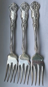 ORCHIDEE 1903 Gabeln (3) JUGENDSTIL Antik Versilbert Salat/Dessert - Bild 1 von 4
