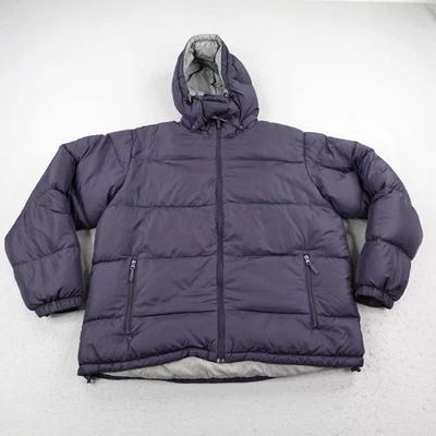 Lands End Jacket Men XL Blue Goose Down Puffer Quilted Parka Coat Removable Hood - Image 1 of 4