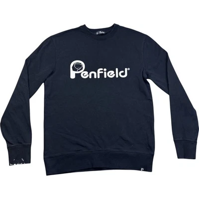 Sudadera Penfield S Para Hombres Negra Algodón Vintage Suéter Sudadera Pullover Deletrear Foto 1 de 4