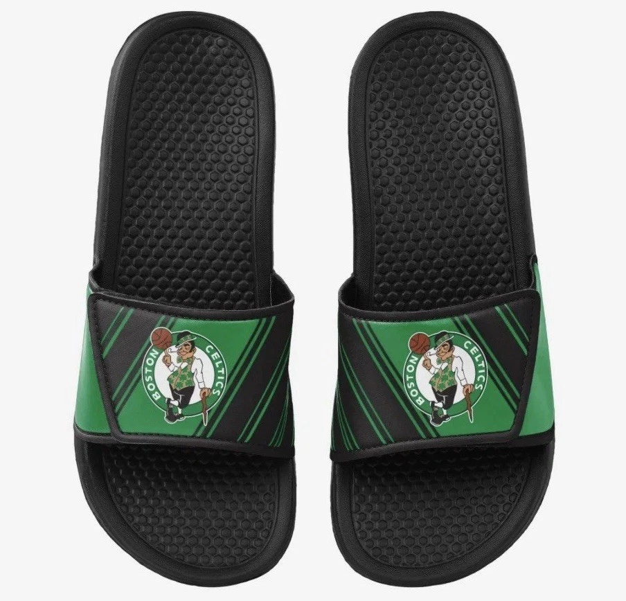 Sandalia Deslizable Negra Verde Boston Celtics NBA Cómoda Fanático del Baloncesto FOCO S 7-8 NUEVA Foto 1 de 4