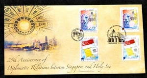 [SJ] Singapore Vatican Joint Issue Diplomatic Relationship 2006 Flag (joint FDC) - Picture 1 of 6