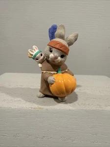 Hallmark Merry Miniatures Thanksgiving Bunny Indian Figure MM26 - Picture 1 of 7