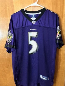 Reebok NFL Baltimore Ravens Joe Flacco #5 Youth XL(18-20) Purple Jersey - Picture 1 of 9