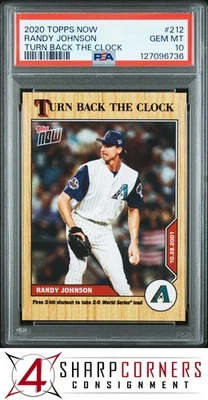 2020 TOPPS NOW TURN BACK THE CLOCK #212 RANDY JOHNSON HOF POP 1 PSA 10 - Image 1 of 3