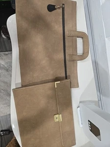 Hazel Mojave Suede Bag Tan Vintage Messenger New - Picture 1 of 9