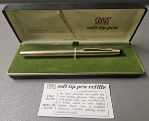 Cross 1/20 12kt Gold filled twist Pen Made in USA Calm Shell Case Used Soft Tip - Picture 1 of 13