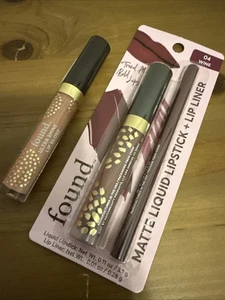 Found Lip Bundle Wine Matte Liquid Lipstick + Lip Liner Buff Ultra Shine Gloss - Picture 1 of 6