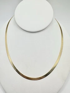 Collar de cadena de espiga tono dorado de colección broche de langosta sin firmar 18 pulgadas leer - Imagen 1 de 9