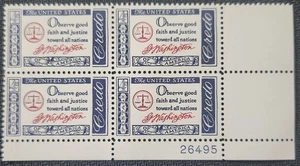 US Scott 1139 - Credo - Washington - MNH - 1960 Issue - Plate Block of 4 - Picture 1 of 1