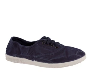 Natural World Ingles Marino leichte vegane Sneaker in Meerblau Schnürung Option - Bild 1 von 5
