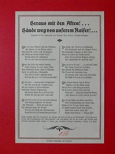 ¡Folleto antiguo con los antiguos! MANOS lejos de nuestro emperador 1919 (7133 - Imagen 1 de 1