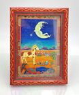 1990 Diana Bryer "Sheepherder's Dream" Fairy Moon Man Whimsical Artwork 7X5"