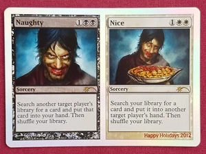 Magic The Gathering HAPPY HOLIDAYS 2012 FOIL NAUGHTY NICE black/white card MTG - Picture 1 of 2