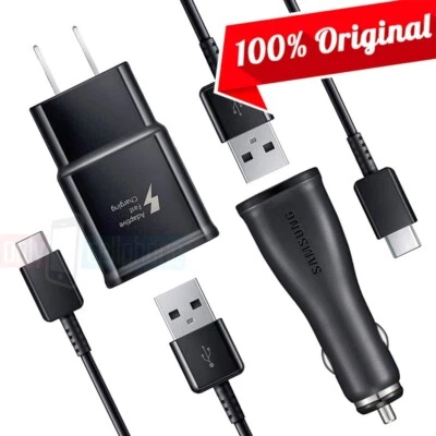 Cargador rápido original Samsung + cargador de coche + kit de 2 cables de datos para Galaxy S22/S21 Foto 1 de 4