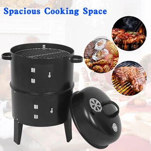 Detachable 3-in-1 Vertical Charcoal Smoker Portable BBQ Smoker Grill - Picture 1 of 12