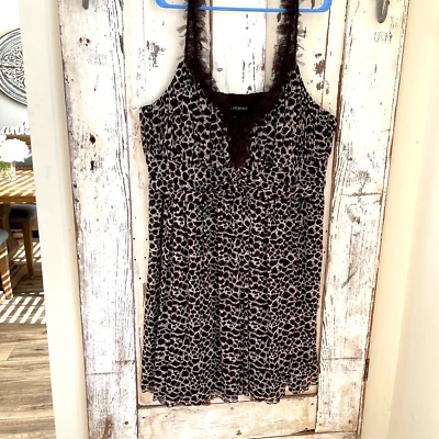 Lane Bryant Plus Size 24 Woman's Brown Ivory Ruffle Trim Sundress Party Dress - Image 1 of 4