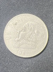 1981 Mexico 1 Un Peso Morelos Estados Unidos Mexicanos Mexican Coin - Circulated - Picture 1 of 2