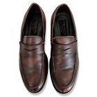 Mens TO BOOT Adam Derrick Brown Leather Penny Loafer Sz 11 *Distressed/READ DESC
