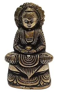 Messing Lord Buddha Statue Buddhismus Skulptur Idol Figur klein - Bild 1 von 3
