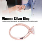 Women 925 Silver Ring 1 Carat Shiny High Polished Adjustable Silver Wedding Slk