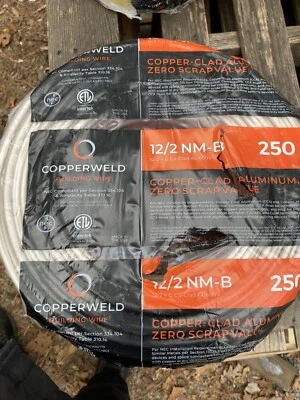ALUMINIUM Copperweld 12/2 250 Feet Wire Indoor Electrical Copper Clad Aluminum