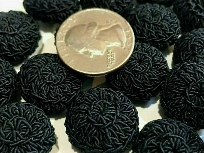  New Black Fabric Cloth Covered Buttons hand made size 13/16 inch  EF87 - Image 1 of 4
