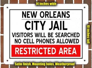 SIGNO DE METAL - Reproducción Cárcel de la Ciudad de Nueva Orleans - Imagen 1 de 1
