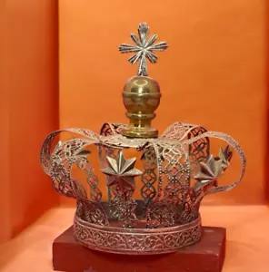 Corona Metallo 8 cm Madonna Imperiale Santi Madonna Ottone - Foto 1 di 23