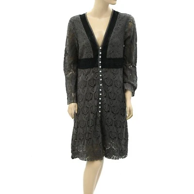 Mini Vestido Odd Molly Anthropologie Buttondown Crochet Floral Encaje L-3 NUEVO 260237 Foto 1 de 4