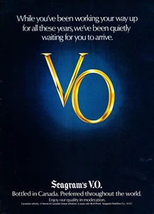 SEAGRAM'S V.O. WHISKY AD #13 RARO IMBOTTIGLIATO IN CANADA. PREFERITO IN TUTTO IL... - Foto 1 di 2