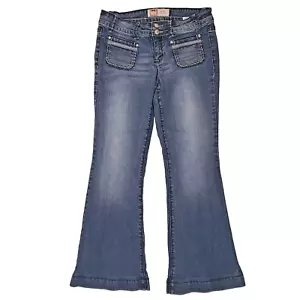 Y2k Lei Ashley Jeans 9 corti vita bassa svasati bootcut elasticizzato donna vintage 9S - Foto 1 di 10