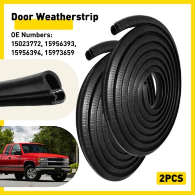 L&R Pair Rubber Door Weatherstrip Kit Seals For 1988-2000 GMC Chevy Pickup Truck - Image 1 of 4