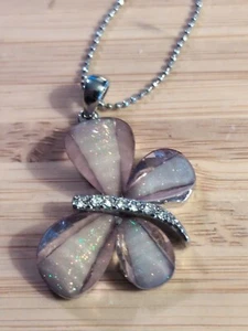 Butterfly Necklace And Earrings Set, Purple, Etched, Sparkle - Picture 1 of 5