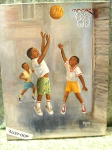 den-646 Dianne Dengel OOAK "ALLEY-OOP" oil painting 20" tall X 16" wide - Picture 1 of 5