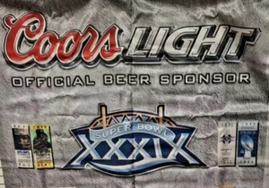 NFL 2005 Super Bowl (Patriots @ Eagles) XXXIX Coors Light 5’x3’ Banner - Picture 1 of 3