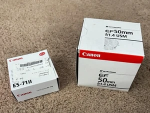Canon EF 50mm f/1.4 USM with Canon ES-71II Lens Hood - Picture 1 of 7